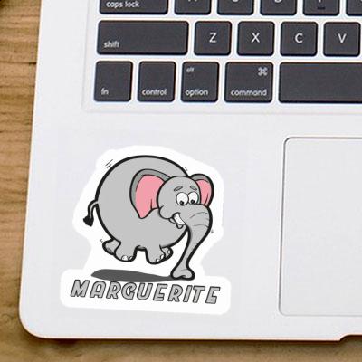 Jumping Elephant Sticker Marguerite Laptop Image