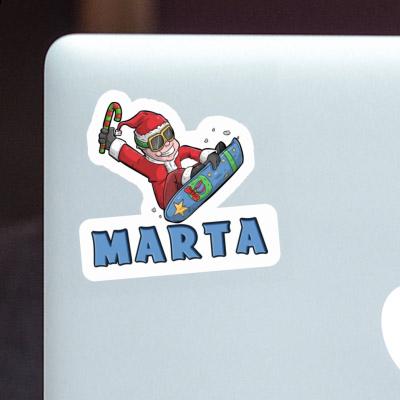 Weihnachts-Snowboarder Sticker Marta Laptop Image