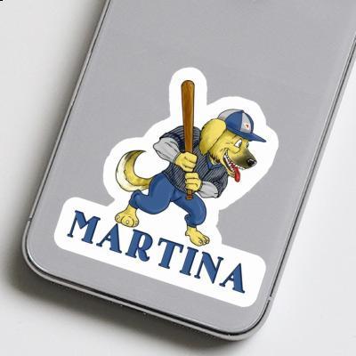 Sticker Baseball-Hund Martina Laptop Image