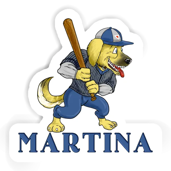 Sticker Baseball-Hund Martina Laptop Image