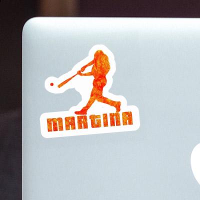 Aufkleber Baseballspieler Martina Laptop Image