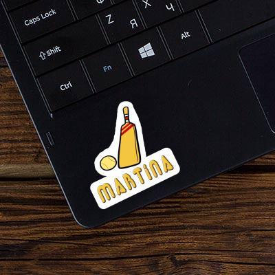 Martina Sticker Cricket Bat Laptop Image