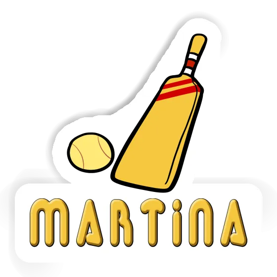 Maillet de cricket Autocollant Martina Notebook Image