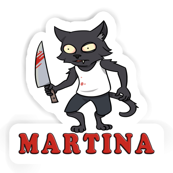 Martina Sticker Psycho Cat Image