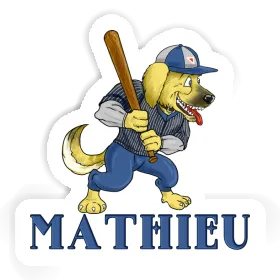 Baseball-Hund Sticker Mathieu Image
