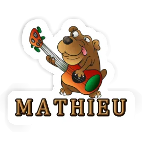 Autocollant Chien guitariste Mathieu Image