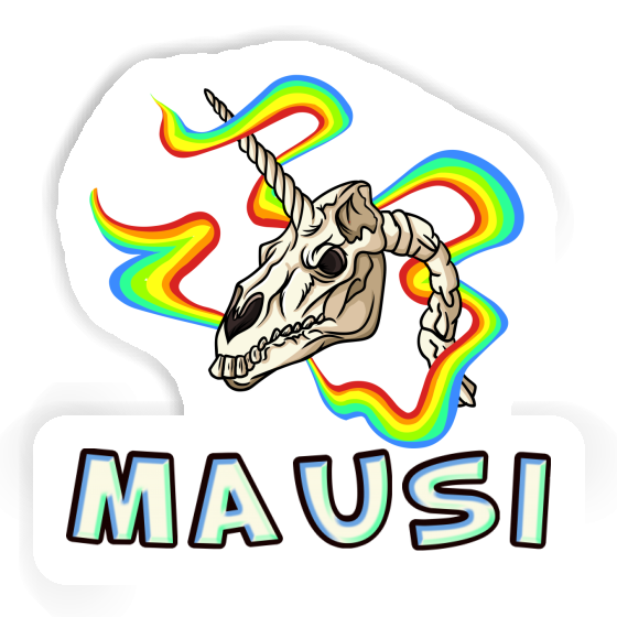 Crâne de licorne Autocollant Mausi Notebook Image