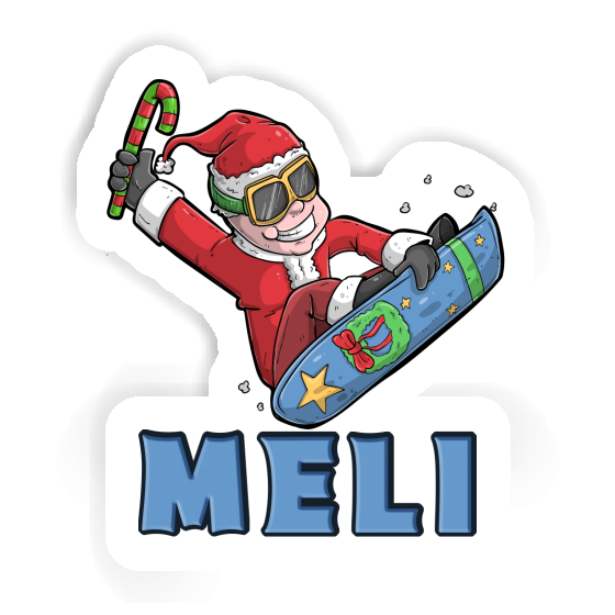 Weihnachts-Snowboarder Aufkleber Meli Gift package Image