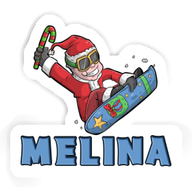 Sticker Melina Christmas Snowboarder Image