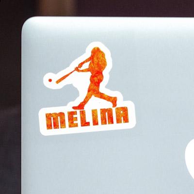 Melina Sticker Baseball Player Laptop Image