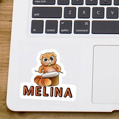 Sticker Melina Drummer Cat Laptop Image