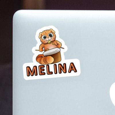 Sticker Melina Drummer Cat Notebook Image