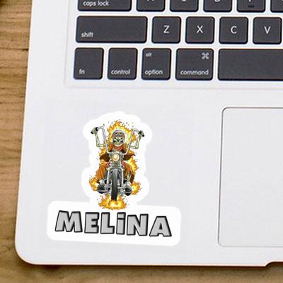 Motorcycle Rider Sticker Melina Notebook Image