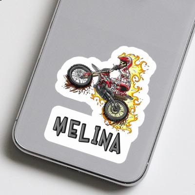 Melina Autocollant Motocrossiste Laptop Image