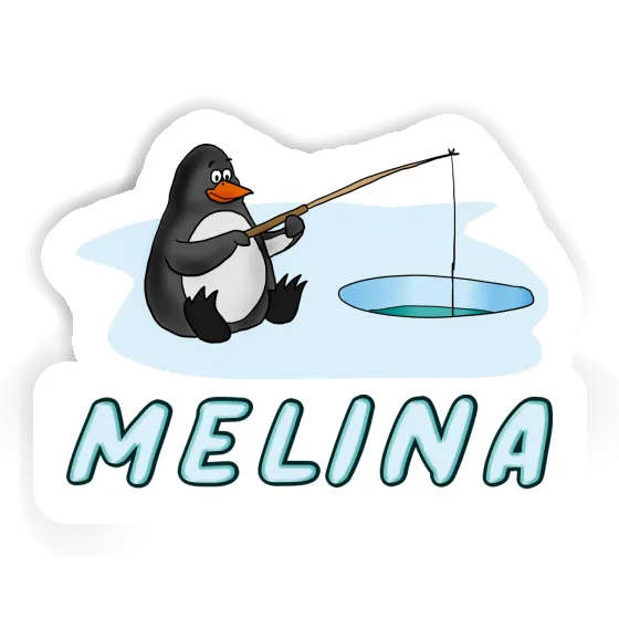 Melina Sticker Fishing Penguin Notebook Image