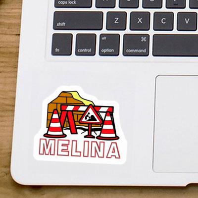 Sticker Road Construction Melina Notebook Image