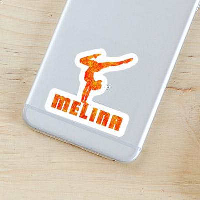 Sticker Melina Yoga Woman Laptop Image