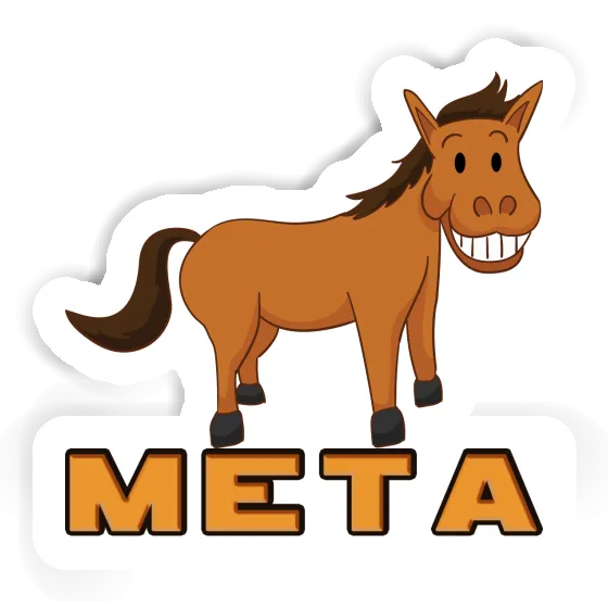 Sticker Grinning Horse Meta Notebook Image