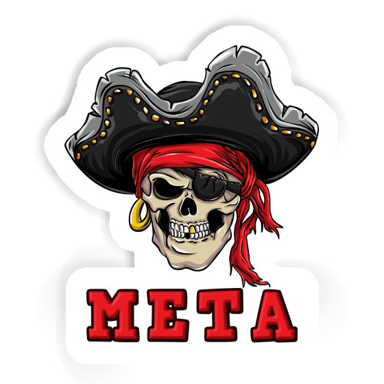 Crâne de pirate Autocollant Meta Notebook Image