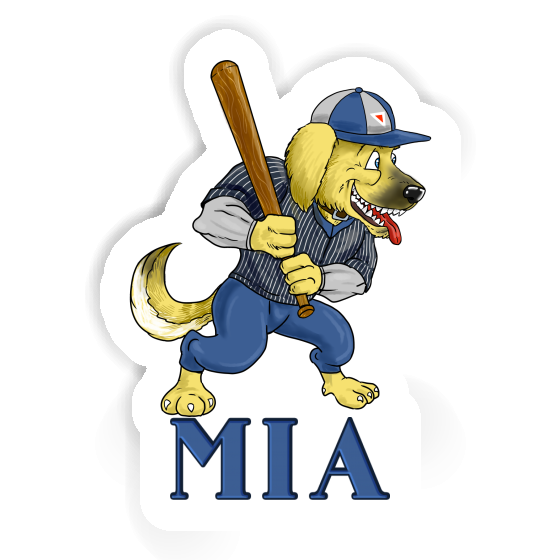 Baseball Dog Sticker Mia Image