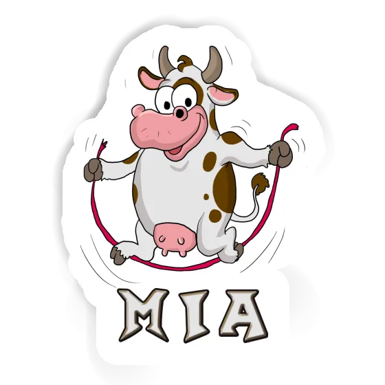 Sticker Fitness Cow Mia Laptop Image