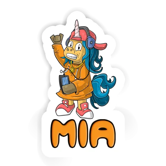 Sticker Hip-Hop Unicorn Mia Notebook Image