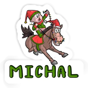 Autocollant Cheval de Noël Michal Image