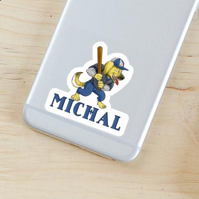Michal Sticker Baseball Dog Laptop Michal Sticker Baseball Dog Laptop Image