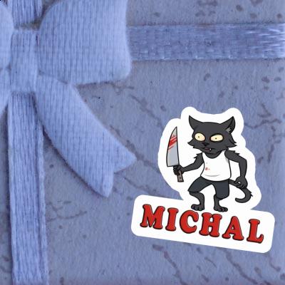 Sticker Michal Psycho Cat Notebook Image