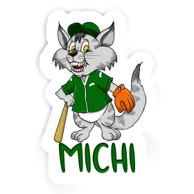 Michi Sticker Baseball Cat Image
