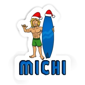Christmas Surfer Sticker Michi Image