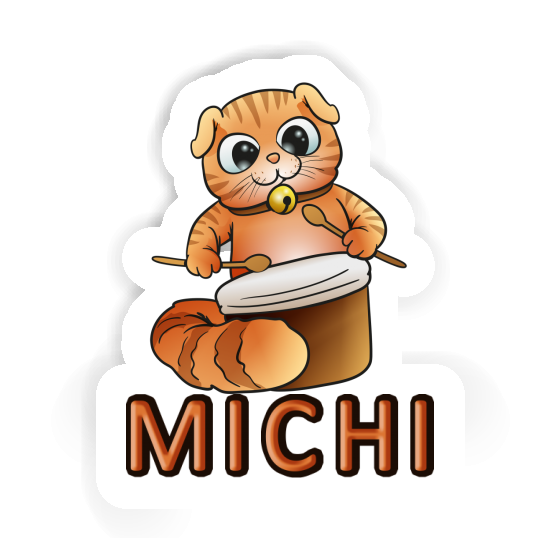 Sticker Michi Trommler-Katze Notebook Sticker Michi Trommler-Katze Gift package Image