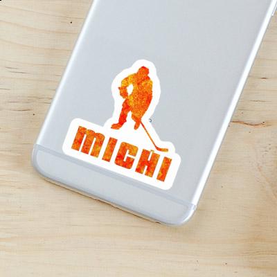 Sticker Michi Hockey Player Laptop Image