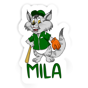 Baseball Cat Sticker Mila Image