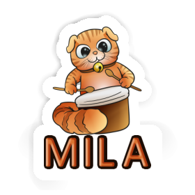 Mila Sticker Drummer Cat Image