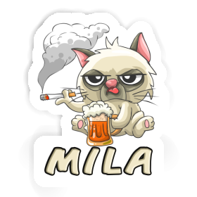 Smoking Cat Sticker Mila Image