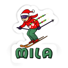 Mila Sticker Christmas Skier Image