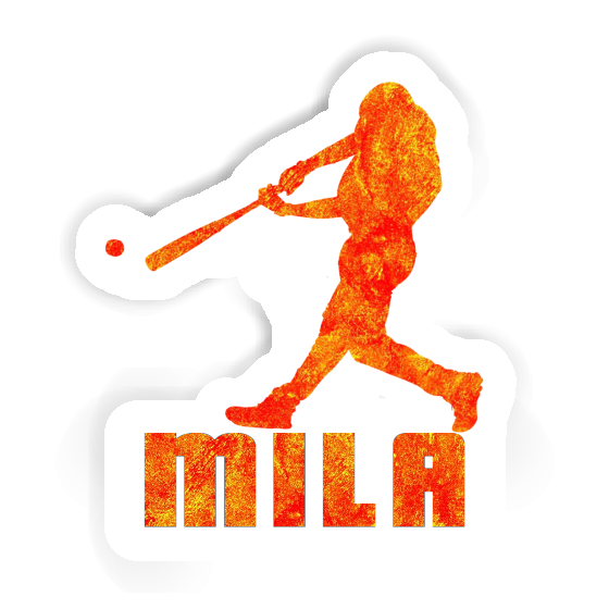 Sticker Mila Baseball Player Notebook Image