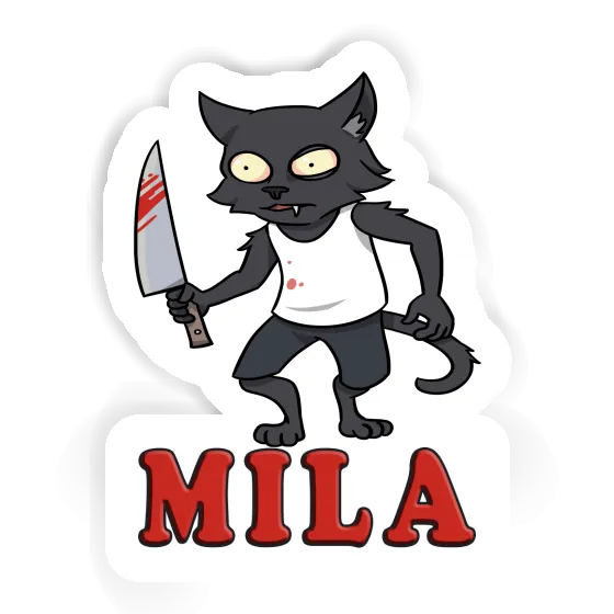 Psycho Cat Sticker Mila Gift package Image