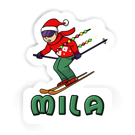 Mila Sticker Christmas Skier Gift package Image