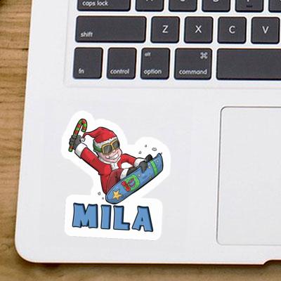 Sticker Weihnachts-Snowboarder Mila Laptop Image