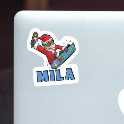 Mila Sticker Snowboarder Laptop Image