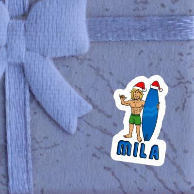 Mila Sticker Christmas Surfer Gift package Image