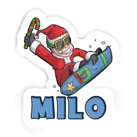 Christmas Snowboarder Sticker Milo Image