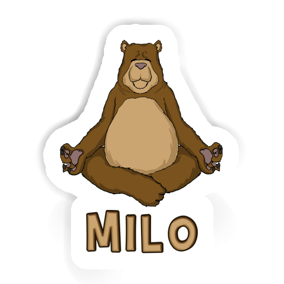 Milo Sticker Yoga Bear Laptop Image