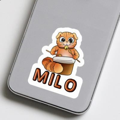 Sticker Drummer Cat Milo Notebook Image