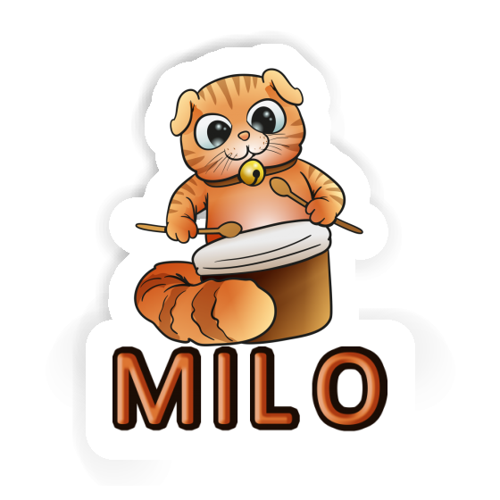 Sticker Drummer Cat Milo Image