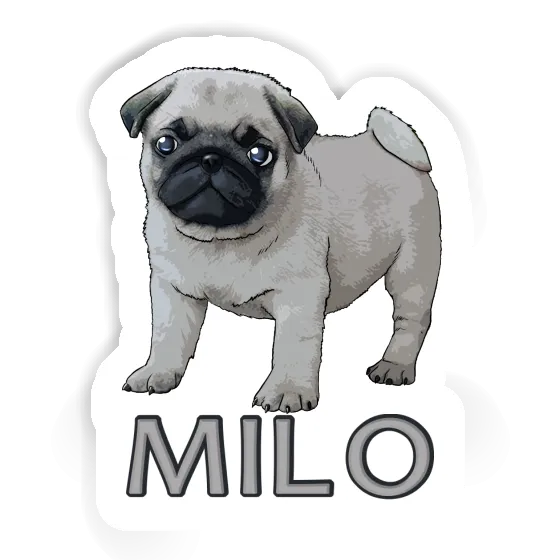 Pug Sticker Milo Laptop Image