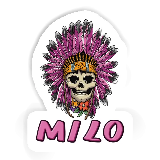 Sticker Womens Skull Milo Laptop Image