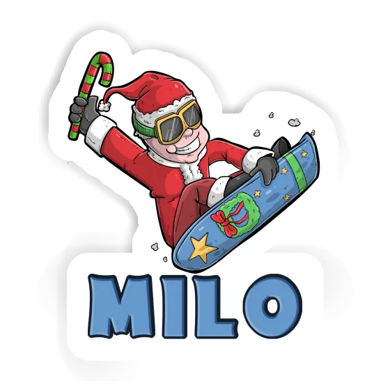 Christmas Snowboarder Sticker Milo Laptop Image